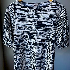 Black & White Cap Sleeve Blouse